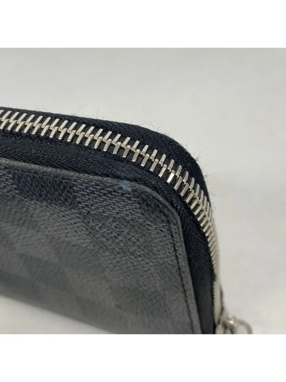 Louis Vuitton Wallet Damier Graphite Zippy Vertical Black Gray Vintage